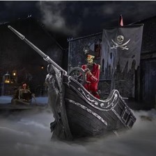 9.5-FT Dead Water Animated LED Pirate Ship Halloween Yard Decoration 2026 PROP picture
