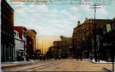 Independence Street Shamokin PA 1910 Cancel Stamped F M Kirby Postcard picture