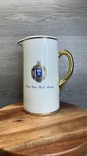 Vintage US Naval Academy Ceramic Pitcher Gold Trim American Decorators USNA 10” picture