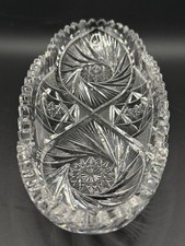 Antique ABP Cut Glass Celery Relish Dish Tornado Pinwheel Hobstar Sawtooth picture