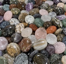 10 lb Mixed Crystal Palm Stones Wholesale Bulk Lot Polished Natural Crystals picture