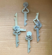 J.M. Mossman New York & L.L. Bates Co. Boston Skeleton Keys w/ Tags (Lot) picture