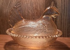 Indiana Amber Glass Hen on Nest picture
