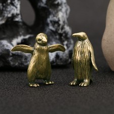 MHYGKTXRA 2pcs Brass Penguin Statue 0.5*1.0inch/1.4*2.6cm ( L* H ), Golden picture
