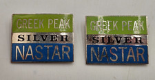 (2) Green Peak NASTAR Silver Award Vintage Lapel Pin picture