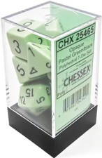 OPAQUE 7-DIE SET POLYHEDRAL PASTEL GREEN/BLACK picture