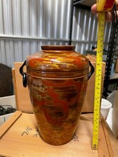 Antique Traditional Zuiun-nuri Kishu Japanese Oriental Lacquerware Vase Handles picture