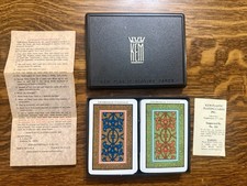 KEM Pinochle Playing Cards Arabesque Dual Deck Set Case 100% Complete NM/M picture