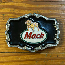 Vintage Mack Truck Bulldog Logo Belt Buckle - USA Marked Mack Bulldog Buckle picture
