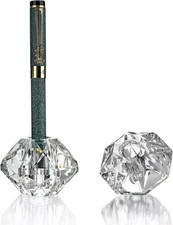 QFkris 2-Packs Crystal Fountain Pen Stand Glass Feather Pen Holder Crystal Pen & picture