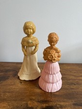 Vtg Avon 1970s Set of 2 Cologne Bottles Garden Girl & Sentimental Doll picture