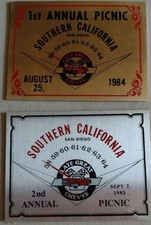 Vintage 1984 & 1985 Southern California San Diego Late Great Chevys Dash Plaque picture