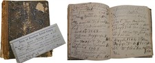 1859-1890s antique DENIS LLOYD franklin ny FARM ACCOUNT JOURNAL w RAILROAD  picture
