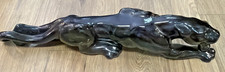 VTG Mid Century Modern Ceramic Black Panther Statue/TV Lamp Figure 1950s picture