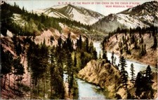 Postcard Northen Pacific RR Fish Creek Coeur D' Alene Missoula MT Montana  I-737 picture