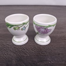 Villeroy & Boch Amapola Porcelain Footed Egg Cups - Set of 2 Vintage Germany picture
