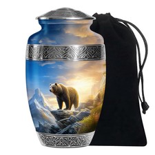 Bear Cremation Urns 10Inch for Human Ashes - Large Black Memorial for Adult picture