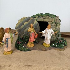 Fontanini Resurrection Scene Tomb with Risen Christ Mary Magdalene Angel Set picture