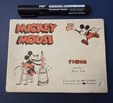 1930s Mickey Mouse, Walt Disney , old cardboard box,  made in Spain, ultra rare picture