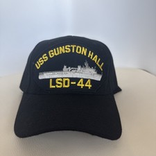 U.S. NAVY USS GUNSTON HALL LSD-44 TRUCK HAT BASEBALL CAP IN BLACK picture