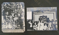 1910 & 1912 Antique Christmas Snapshot Photos with Bisque Doll Collection picture