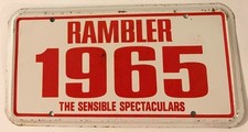 Vintage 1965 Rambler Booster License Plate AMC Dealer Promtion Classic STEEL picture