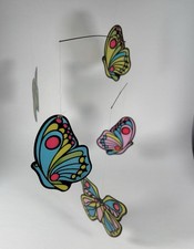 Vintage Japan Butterfly Hanging Mobile Colorful Plastic Retro Decor picture