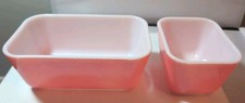 1950s Pyrex Pink Refrigerator Dishes 501 502 Fridgie Set No Lids picture
