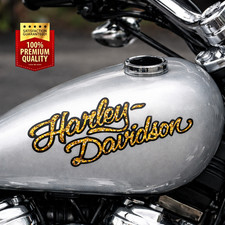 Gold Leaf Harley DAVIDSON Gas Tank Decal set of 2 gold/ flat black picture