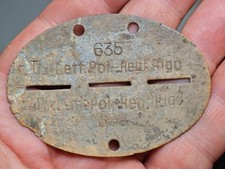WW2 German Lett. Pol. Regt. Riga Volunteer ID Tag Zinc Erkennungsmarke Police picture