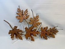 MCM Vintage Copper Metal and Brass Maple Leaf Spray Wall Hanging 21 x12 picture