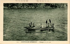PC CPA NEW HEBRIDES, PACIFIC, CANAQUES EU PIROGUE, Vintage Postcard (b19181) picture