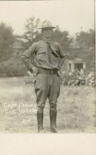 WWI RPPC, Capt Parker, Co C 10th Training Regt Campaign Hat & Leather Leggings picture