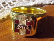 1950s NASH CREST LOGO GOLD CHROME RING #10 NOS HI- QUALITY CLASS STYLE picture