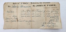 1823 antique JOHN H TYREE lynchburg va TOBACCO COMMISSION RECEIPT THOMAS BOSWELL picture