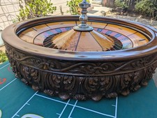 RARE ANTIQUE ROULETTE WHEEL, F DENZLER MAKER DENVER COLO. LOCAL PICKUP ONLY picture