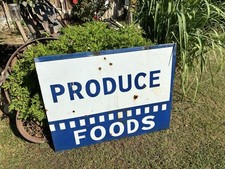 Vintage Cookie Cutter Porcelain Sign For Retired Market Produce 34” X 44” X  1” picture