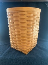 Vintage 1994 Royce Craft Handmade Woven Wood Basket 15” Tall – Signed Ohio Farmh picture