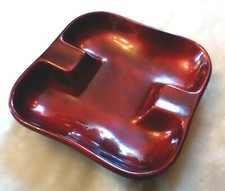 VINTAGE RED & BLACK CERAMIC ASHTRAY 7
