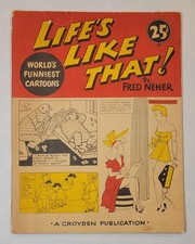 1945 Lifes Like That Fred Neher Gag Cartoon Book Croyden Publications Rare VG picture