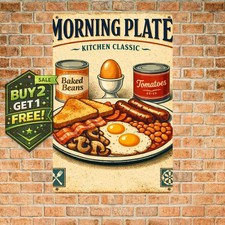 English Breakfast Kitchen Decoration 8x12 Iron Painting Retro Tin Sign picture