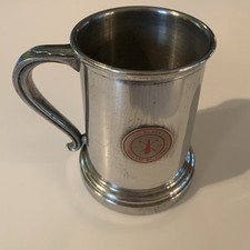 Vintage 1968 The Oilmen’s Pewter Glass Bottom Mug Tankard Ardmore Golf Award EUC picture