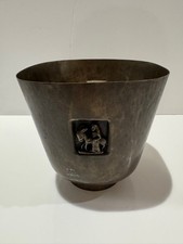 Vintage Margit Tevan Hungarian Silversmith Brutalist Silver Plate Dish Signed picture