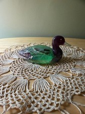 Fenton Hand-Painted Glass Duck Figurine Signed by the Artist picture