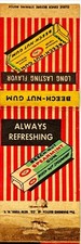 Beech-Nut Spearmint Gum Vintage Matchbook Cover Candy Advertising picture