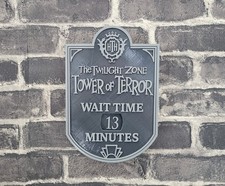 7.5 x 5 inches Tower of Terror Wait Time Sign Plaque - Disneyland Disney World picture
