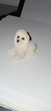Small Vintage Stone Critters Littles White Poodle Figurine Made In USA picture
