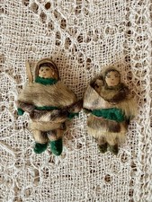 Vintage Alaskan Native Eskimo Dolls Pair 4.5