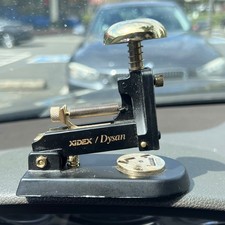 Vintage El Casco M-1 Luxury Desk Stapler Xidex Dysan Black Brass Spain Tech picture