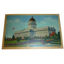 Vintage Utah State Capitol Building Salt Lake City Linen Postcard Unposted 917 picture